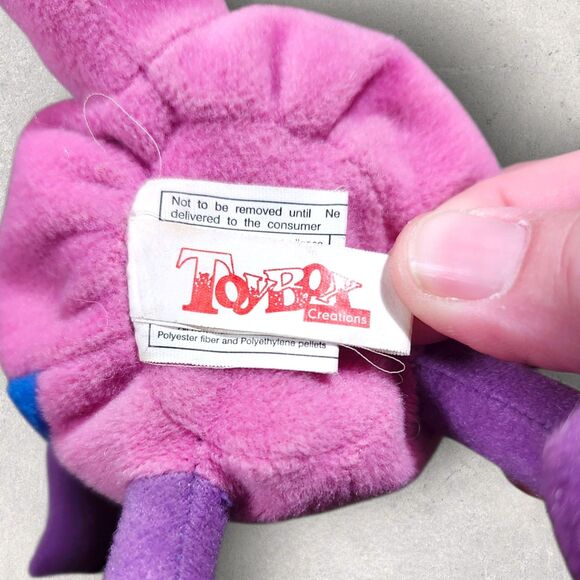Vintage Silly Slammers Flu Bug Plush 1998 ToyBox Rare Pink Monster Beanbag - Picture 6 of 8